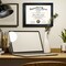8.5x11 Wood Diploma Frame with Tempered Glass Rustic Black Finish with Gold Trim